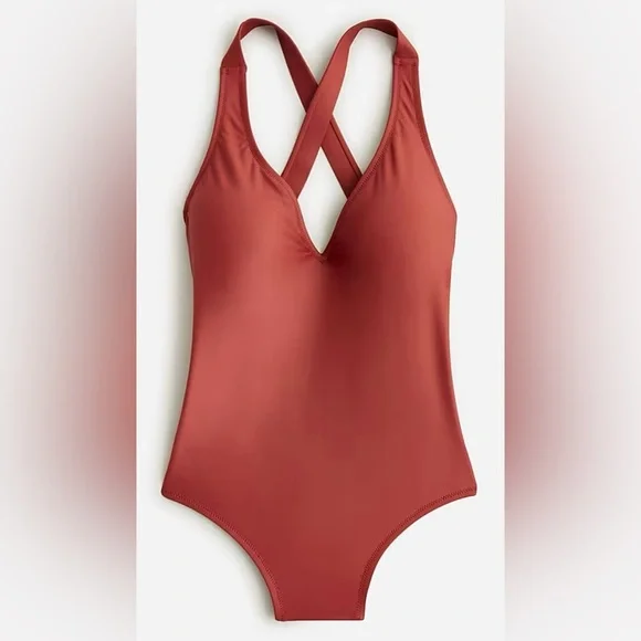 J. Crew - DD V-neck cross-back one-piece swimsuit (NWT) - Picture 1 of 3